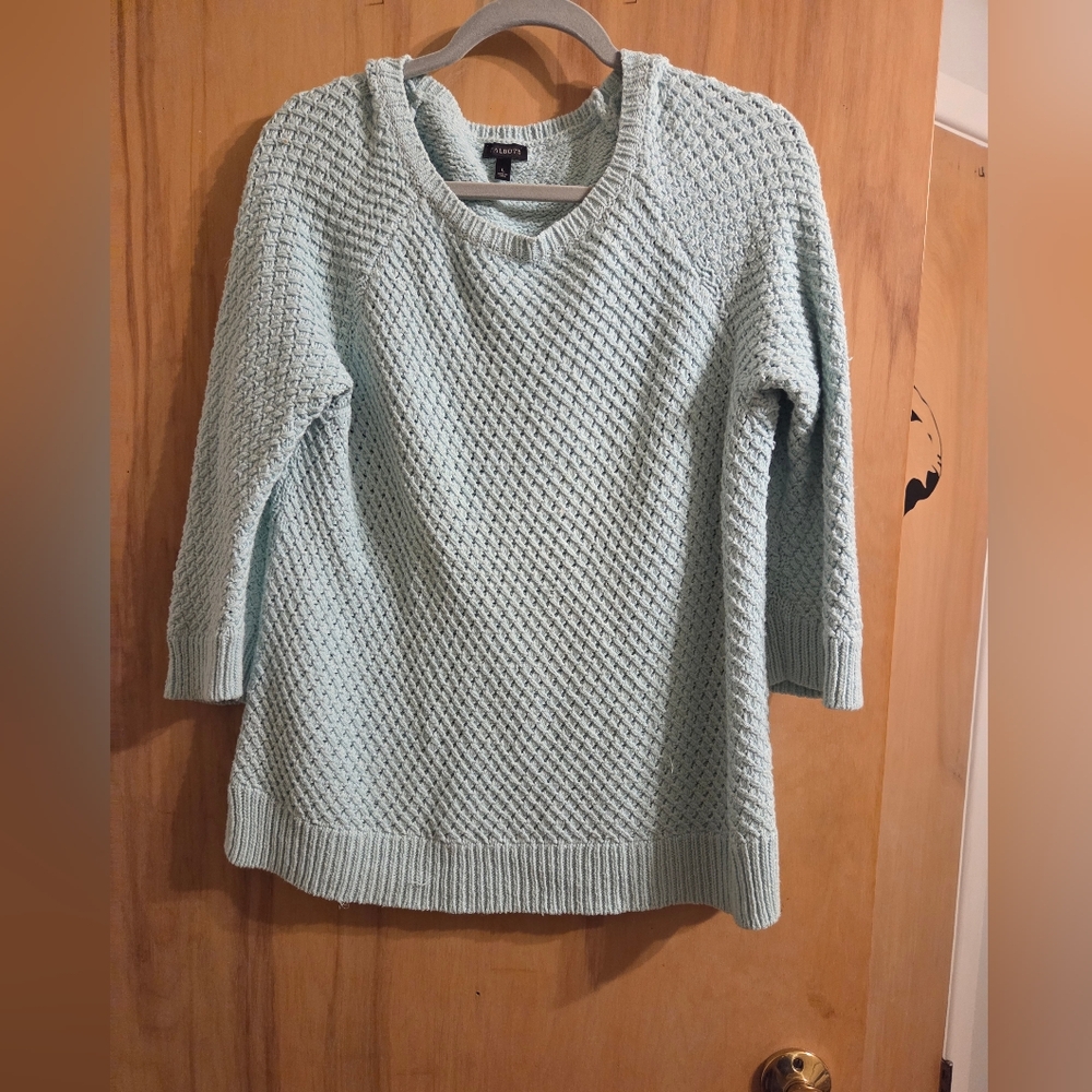 Talbots Cotton Aqua Sweater